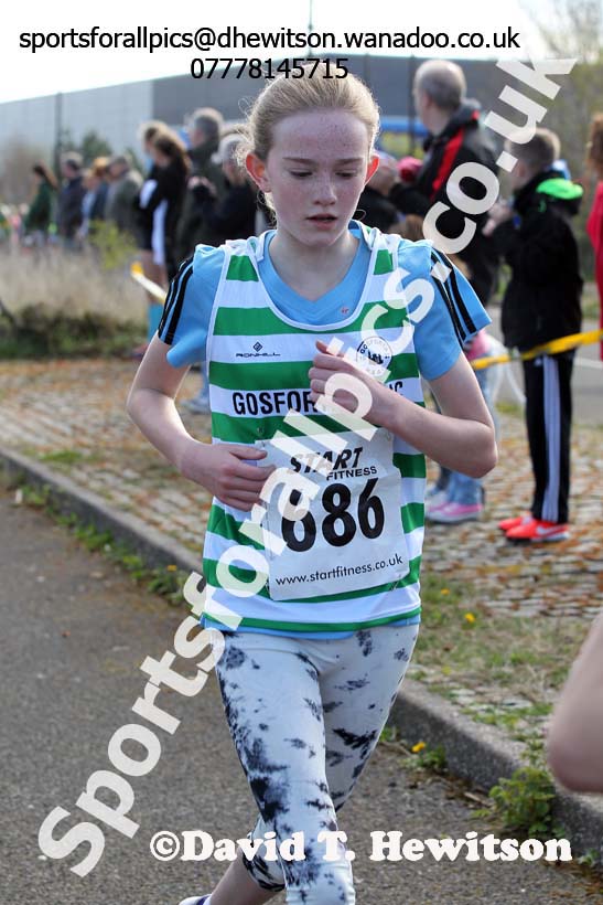 Under-13s girls, Elswick Harriers Relays, Newburn. Photo: David T. Hewitson/Sports for All Pics
